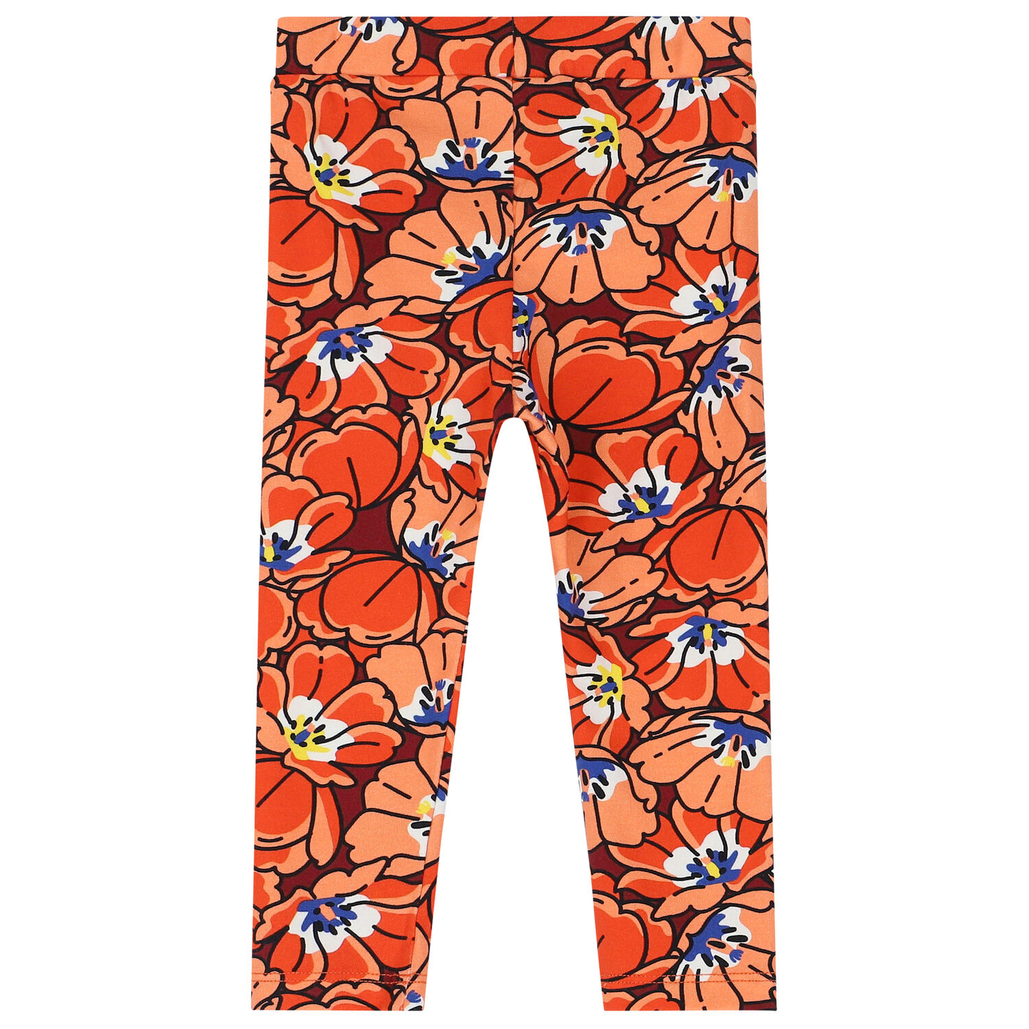 Younger Girls Ivory & Orange Boke Flower Leggings Set, 1, hi-res